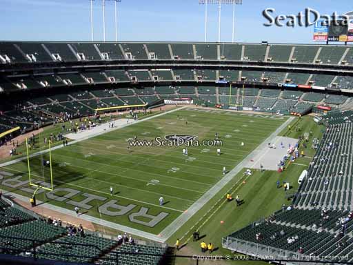 Seat view from section 302 at Oakland Coliseum, home of the Oakland Raiders
