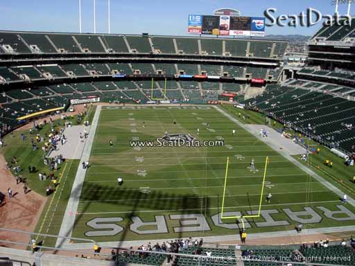 Seat view from section 307 at Oakland Coliseum, home of the Oakland Raiders