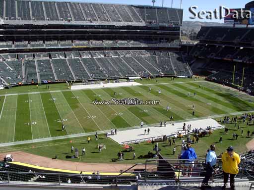 Seat view from section 320 at Oakland Coliseum, home of the Oakland Raiders