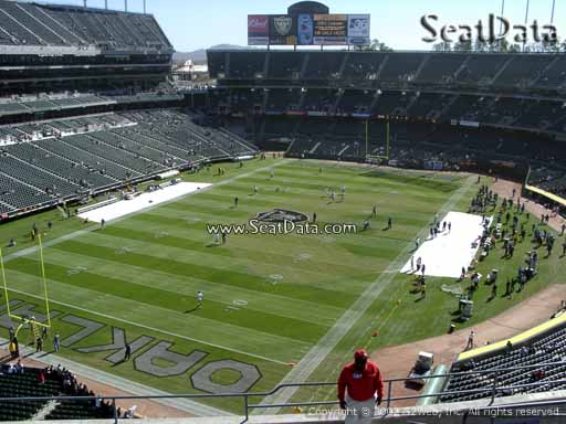 Seat view from section 325 at Oakland Coliseum, home of the Oakland Raiders