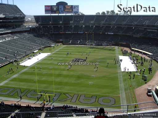 Seat view from section 327 at Oakland Coliseum, home of the Oakland Raiders