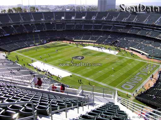 Seat view from section 335 at Oakland Coliseum, home of the Oakland Raiders