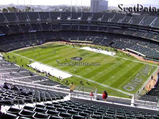 Seat view from section 336 at Oakland Coliseum, home of the Oakland Raiders