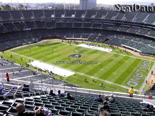 Seat view from section 337 at Oakland Coliseum, home of the Oakland Raiders