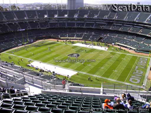 Seat view from section 338 at Oakland Coliseum, home of the Oakland Raiders