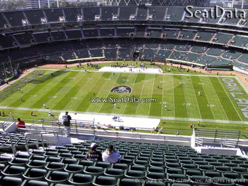 Seat view from section 343 at Oakland Coliseum, home of the Oakland Raiders.