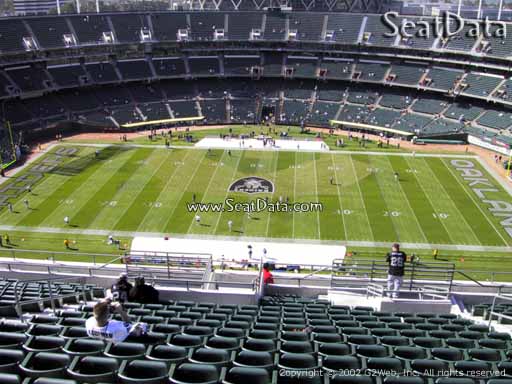 Seat view from section 344 at Oakland Coliseum, home of the Oakland Raiders.
