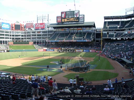 Seat view from section 124 at Globe Life Park in Arlington, home of the Texas Rangers