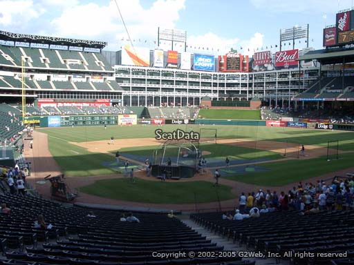 Seat view from section 128 at Globe Life Park in Arlington, home of the Texas Rangers