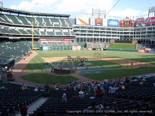 Seat view from section 130 at Globe Life Park in Arlington, home of the Texas Rangers