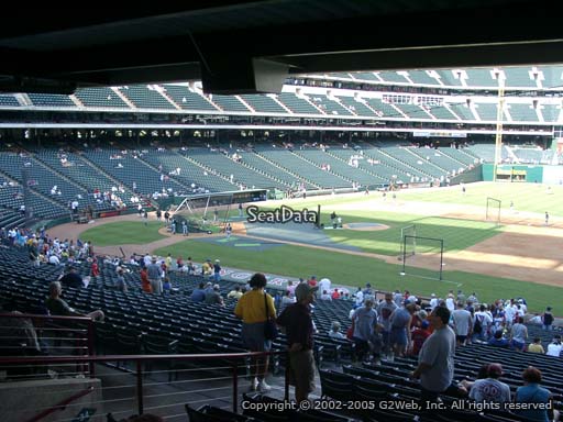 Seat view from section 134 at Globe Life Park in Arlington, home of the Texas Rangers