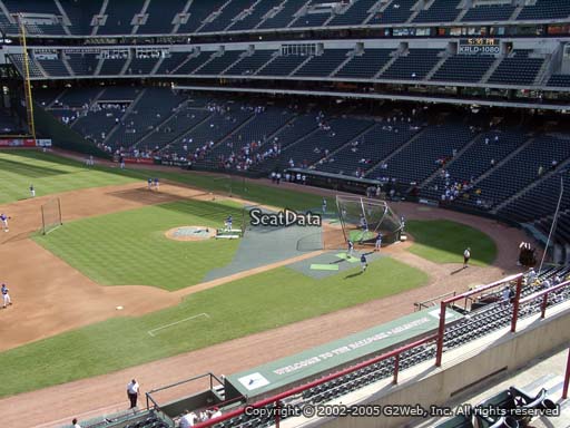 Seat view from section 217 at Globe Life Park in Arlington, home of the Texas Rangers