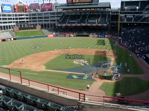 Seat view from section 222 at Globe Life Park in Arlington, home of the Texas Rangers