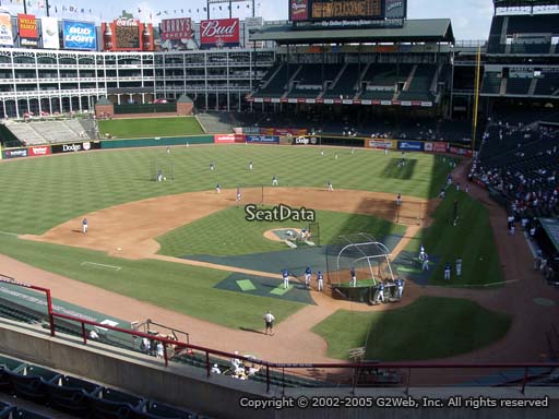 Seat view from section 223 at Globe Life Park in Arlington, home of the Texas Rangers