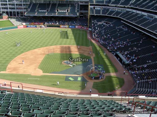 Seat view from section 321 at Globe Life Park in Arlington, home of the Texas Rangers