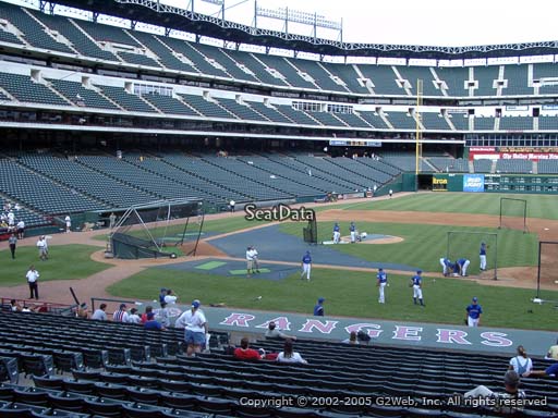 Seat view from section 33 at Globe Life Park in Arlington, home of the Texas Rangers