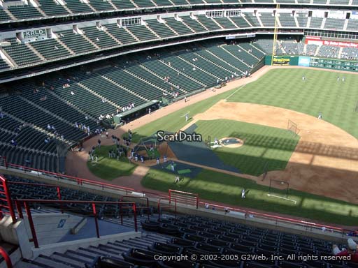 Seat view from section 334 at Globe Life Park in Arlington, home of the Texas Rangers