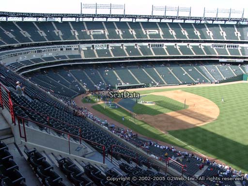 Seat view from section 340 at Globe Life Park in Arlington, home of the Texas Rangers