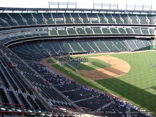 Seat view from section 341 at Globe Life Park in Arlington, home of the Texas Rangers