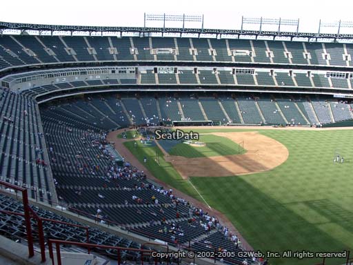 Seat view from section 343 at Globe Life Park in Arlington, home of the Texas Rangers