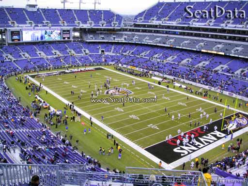 Seat view from section 519 at M&T Bank Stadium, home of the Baltimore Ravens