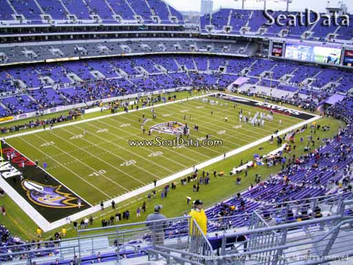 Seat view from section 533 at M&T Bank Stadium, home of the Baltimore Ravens