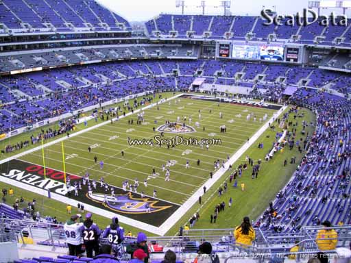 Seat view from section 536 at M&T Bank Stadium, home of the Baltimore Ravens