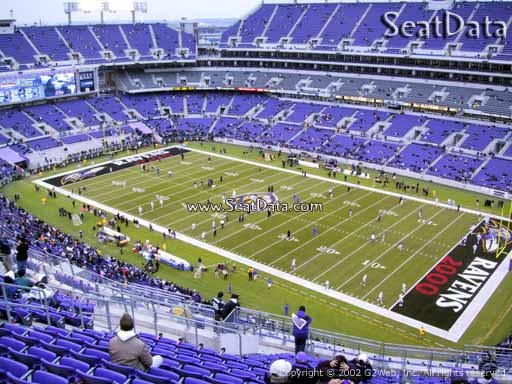 Seat view from section 548 at M&T Bank Stadium, home of the Baltimore Ravens