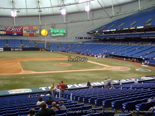 Seat view from section 117 at Tropicana Field, home of the Tampa Bay Rays