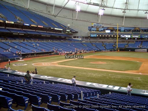 Seat view from section 118 at Tropicana Field, home of the Tampa Bay Rays
