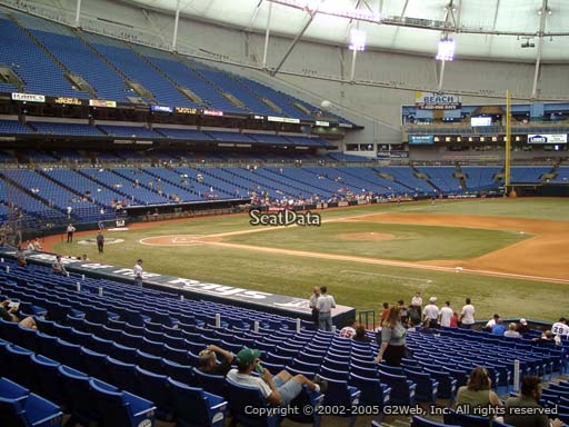 Seat view from section 122 at Tropicana Field, home of the Tampa Bay Rays