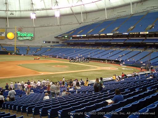 Seat view from section 123 at Tropicana Field, home of the Tampa Bay Rays