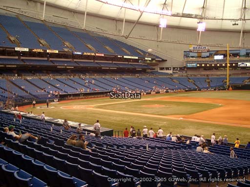 Seat view from section 124 at Tropicana Field, home of the Tampa Bay Rays