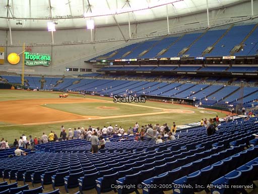 Seat view from section 125 at Tropicana Field, home of the Tampa Bay Rays