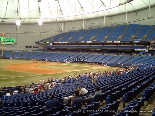 Seat view from section 129 at Tropicana Field, home of the Tampa Bay Rays