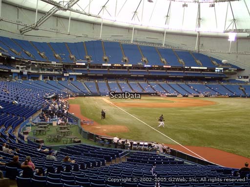 Seat view from section 138 at Tropicana Field, home of the Tampa Bay Rays