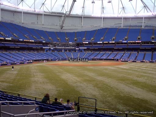 Seat view from section 150 at Tropicana Field, home of the Tampa Bay Rays
