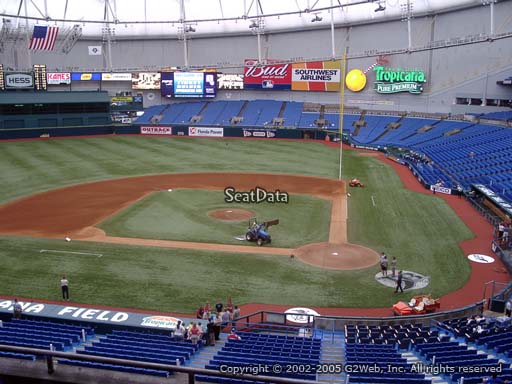 Seat view from section 207 at Tropicana Field, home of the Tampa Bay Rays