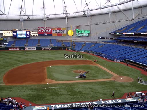 Seat view from section 211 at Tropicana Field, home of the Tampa Bay Rays