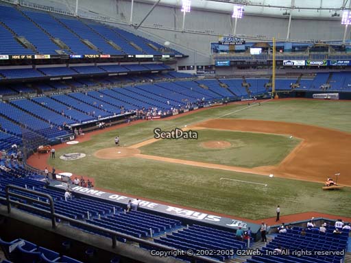 Seat view from section 214 at Tropicana Field, home of the Tampa Bay Rays