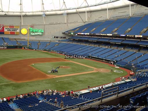 Seat view from section 215 at Tropicana Field, home of the Tampa Bay Rays