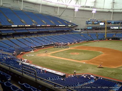 Seat view from section 216 at Tropicana Field, home of the Tampa Bay Rays
