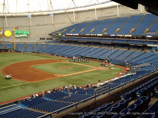 Seat view from section 217 at Tropicana Field, home of the Tampa Bay Rays