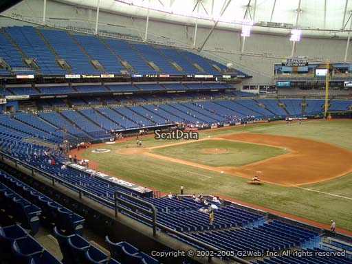 Seat view from section 218 at Tropicana Field, home of the Tampa Bay Rays