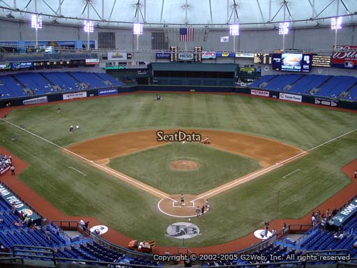 Seat view from section 300 at Tropicana Field, home of the Tampa Bay Rays