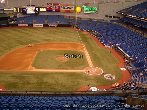 Seat view from section 309 at Tropicana Field, home of the Tampa Bay Rays