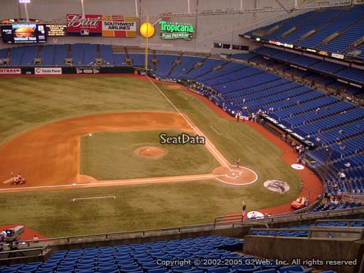 Seat view from section 311 at Tropicana Field, home of the Tampa Bay Rays