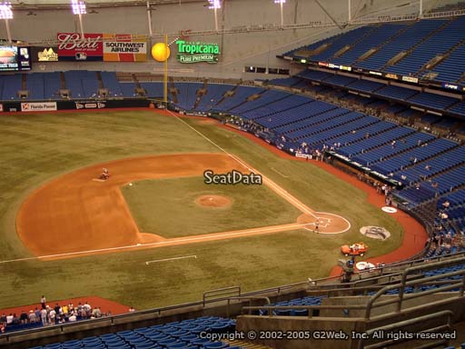 Seat view from section 313 at Tropicana Field, home of the Tampa Bay Rays