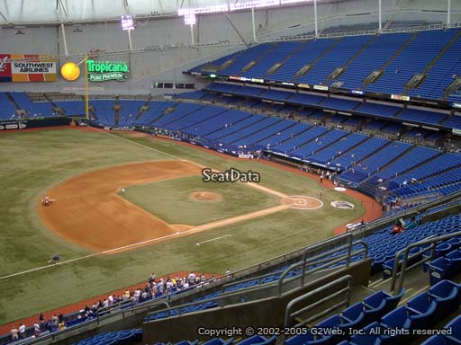 Seat view from section 317 at Tropicana Field, home of the Tampa Bay Rays