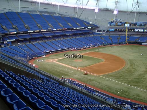 Seat view from section 322 at Tropicana Field, home of the Tampa Bay Rays
